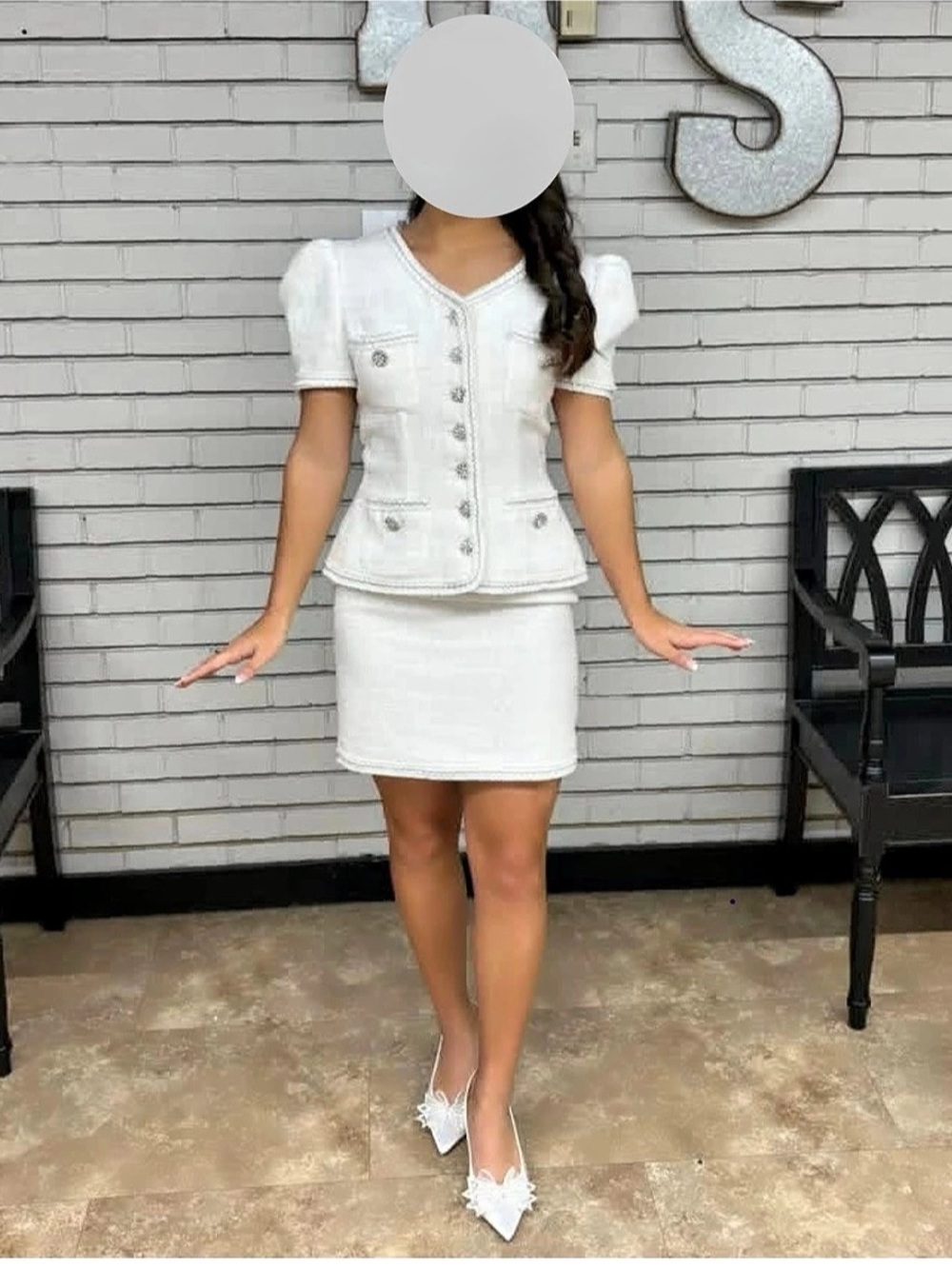 Ava Presley White Mini Dress Size Small Like New